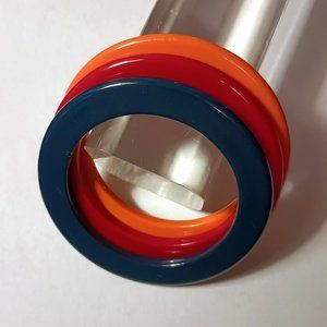 Vintage set of 3 Thin Circle Bangle Bracelets acrylic resin